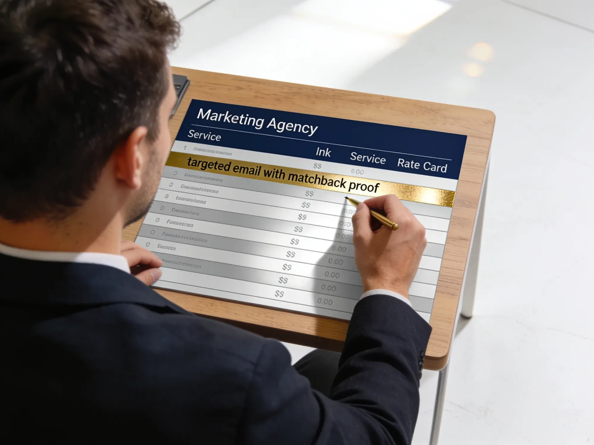 Marketing agency adding targeted email with complete performance reporting to its service rate card